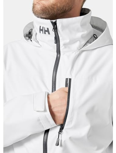 Detalle de Helly Hansen Hombres Chaqueta de capa media con capucha Crew 2 – Blanco, XXL