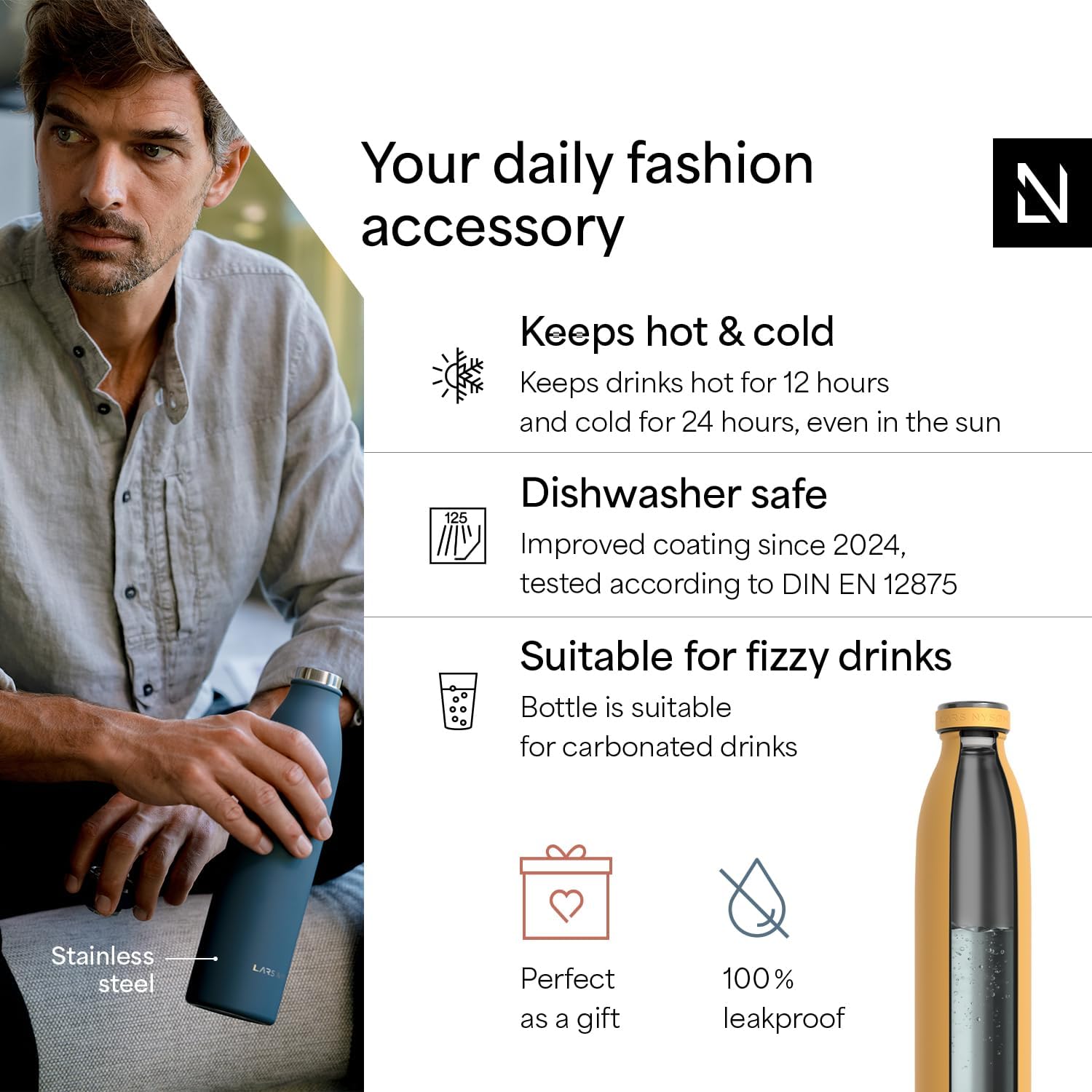 Thumbnail 1 de LARS NYSØM Stainless Steel Insulated Bottle 500ml