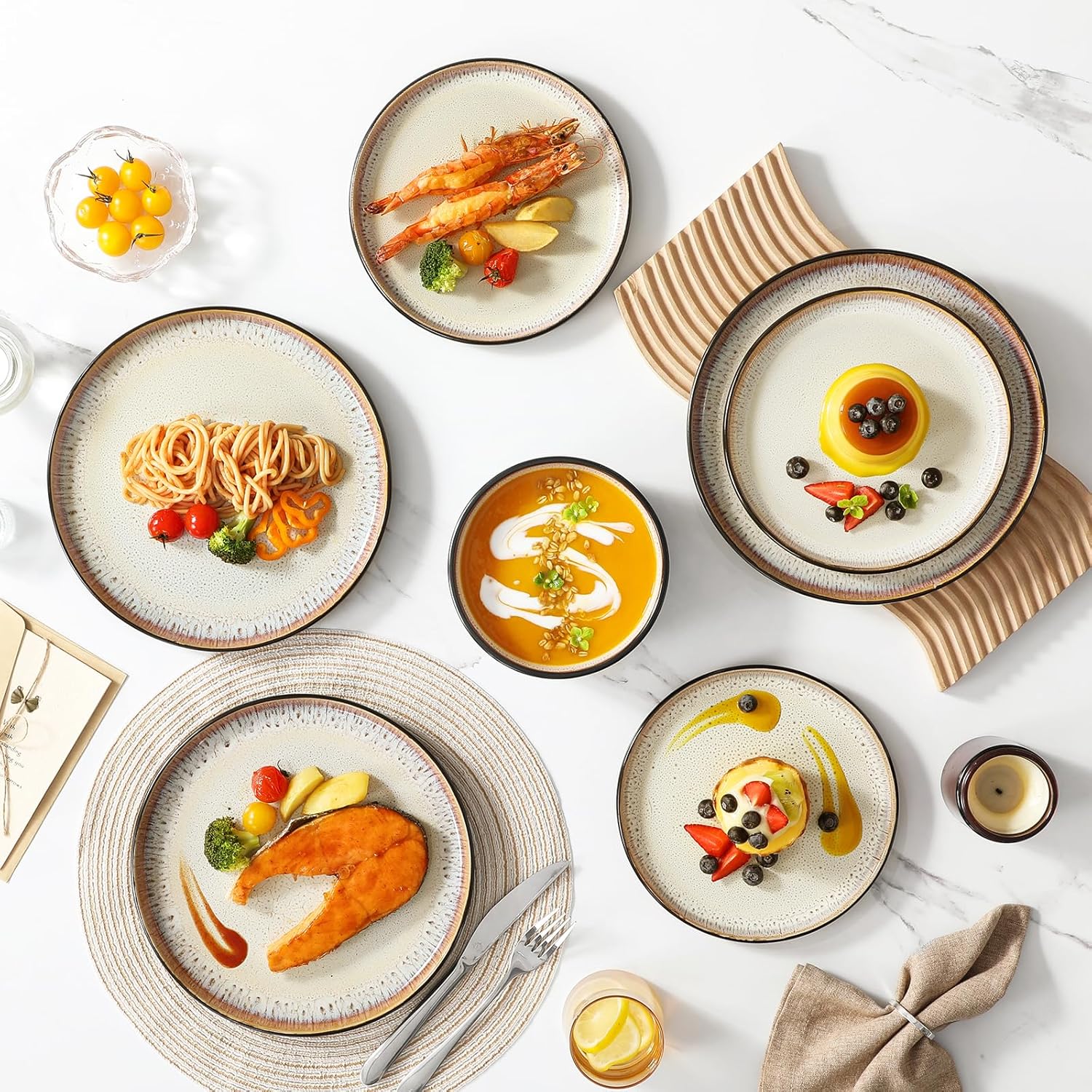 Detalle 2 de vancasso AMBER Stoneware Dinnerware Set 24pc