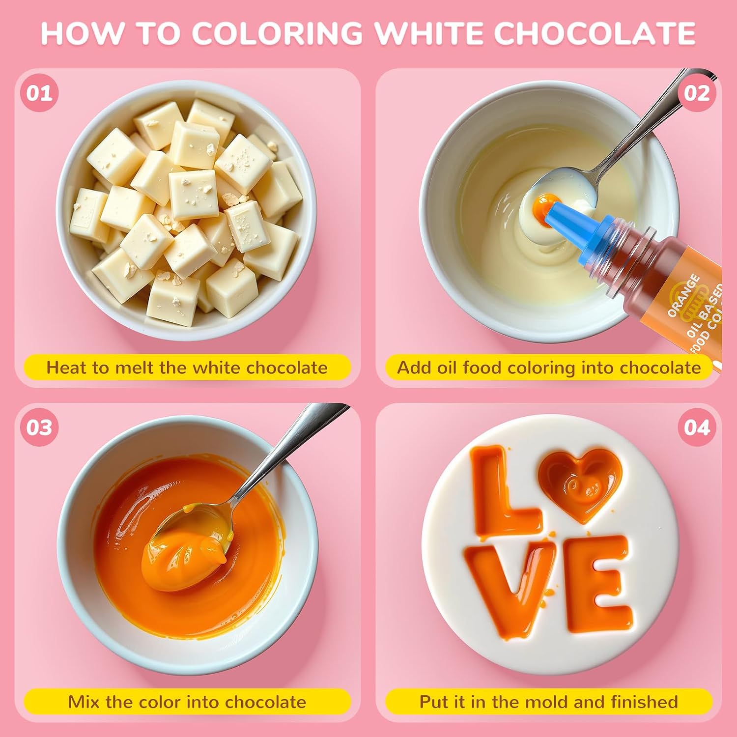Detalle de Wayin Oil-Based Food Coloring Set for Chocolate, 16 Colors, 0.25 fl oz