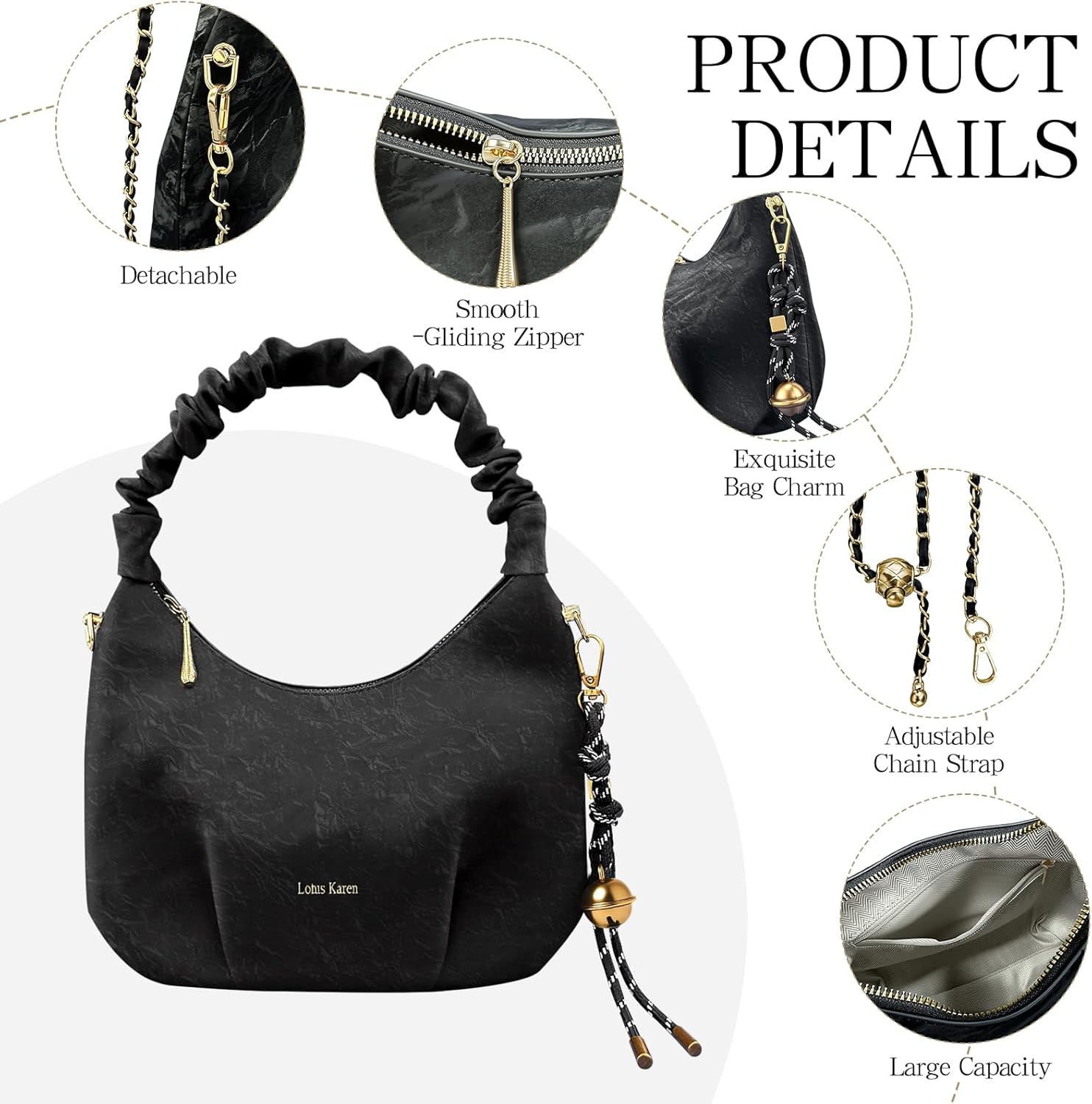 Thumbnail 4 de Lotus Karen women’s PU leather crossbody bag (Karen Crossbody) with gold-tone hardware