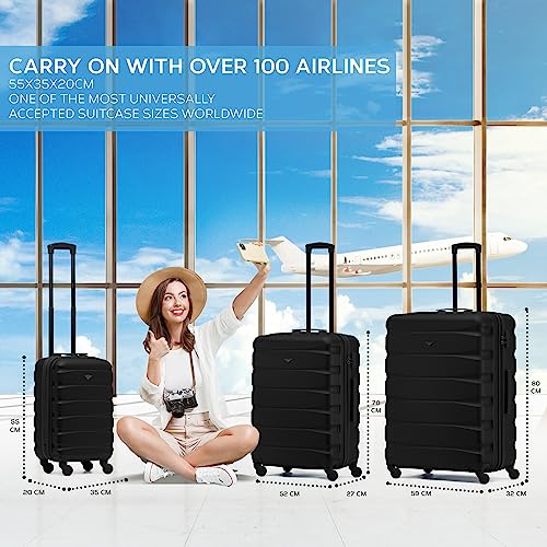 Detalle 2 de Flight Knight Set of 3 Lightweight ABS Case Suitcases (Cabin, Medium & Large) with 5‑Year Warranty