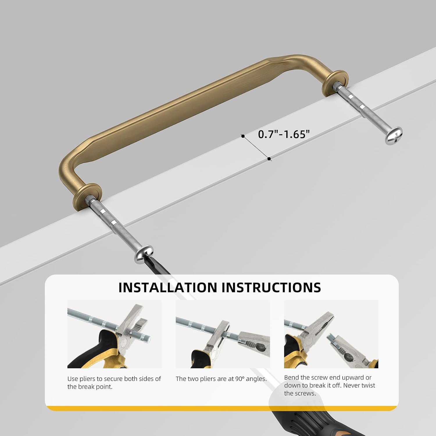 Thumbnail 6 de Goldenwarm cabinet pulls, 128 mm hole centre