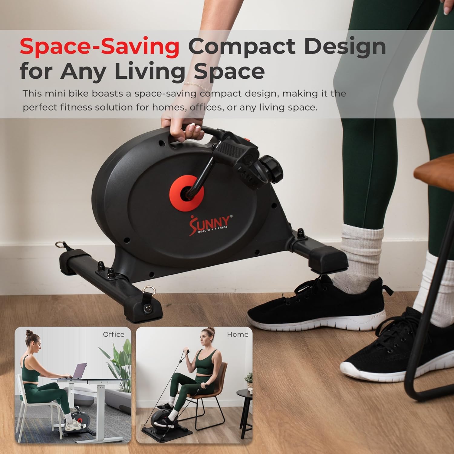 Detalle 2 de Sunny Health & Fitness Smart Under-Desk Bike for Home