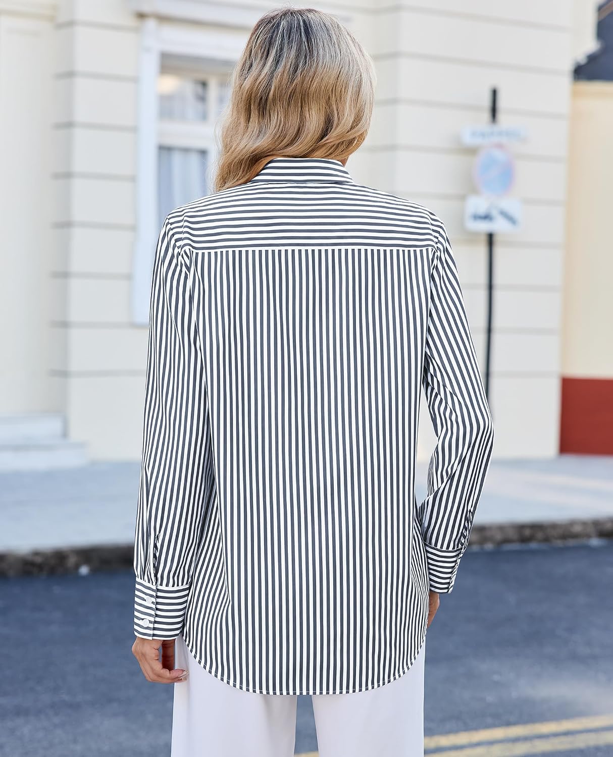 Thumbnail 4 de siliteelon Striped Button Down Shirt