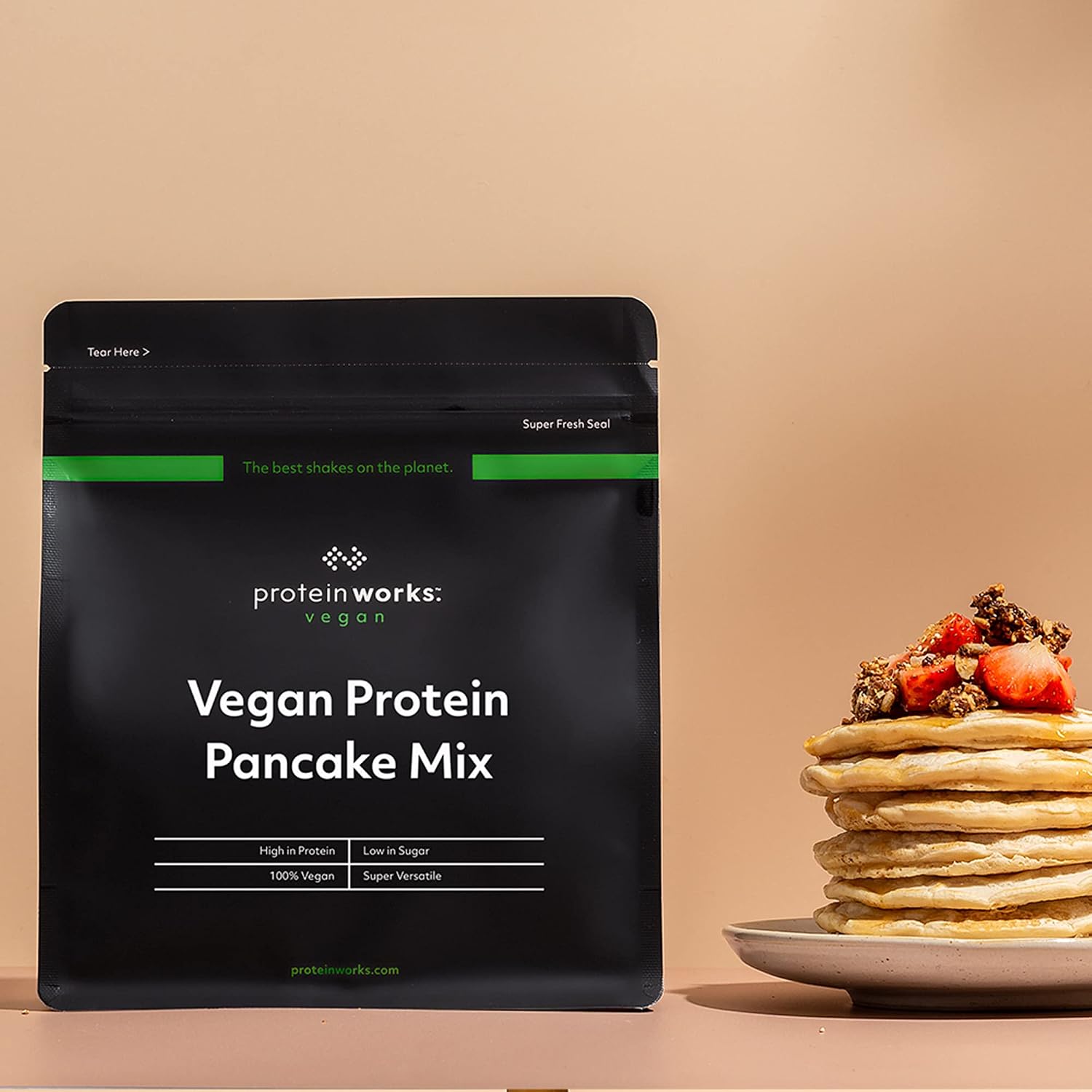 Detalle 2 de THE PROTEIN WORKS Tortitas Veganas Proteicas 🌱 | 500 g Energía Saludable