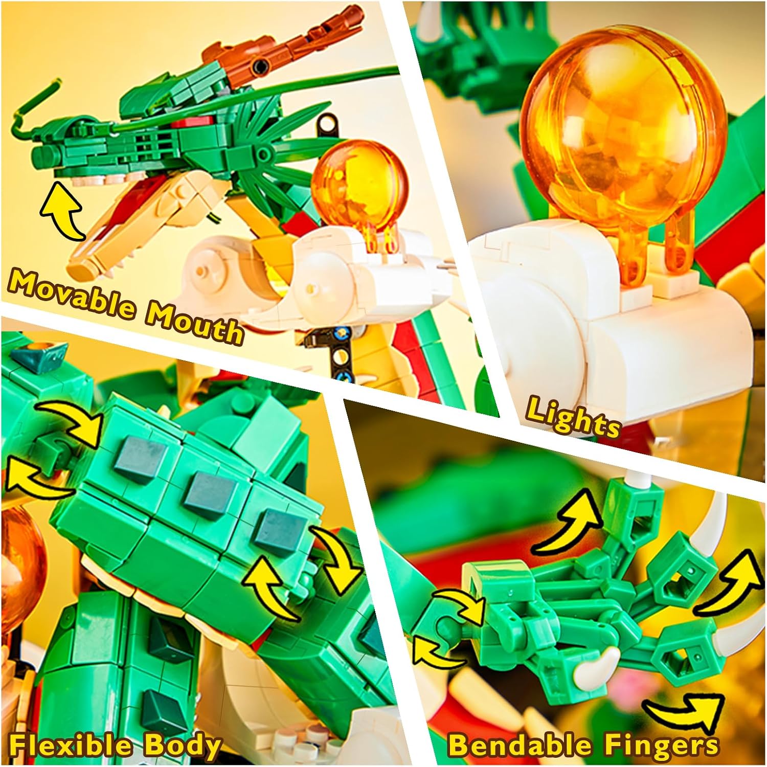 Thumbnail 4 de JMBricklayer Dragon Building Set 70134 – Drago luminoso da collezione con espositore