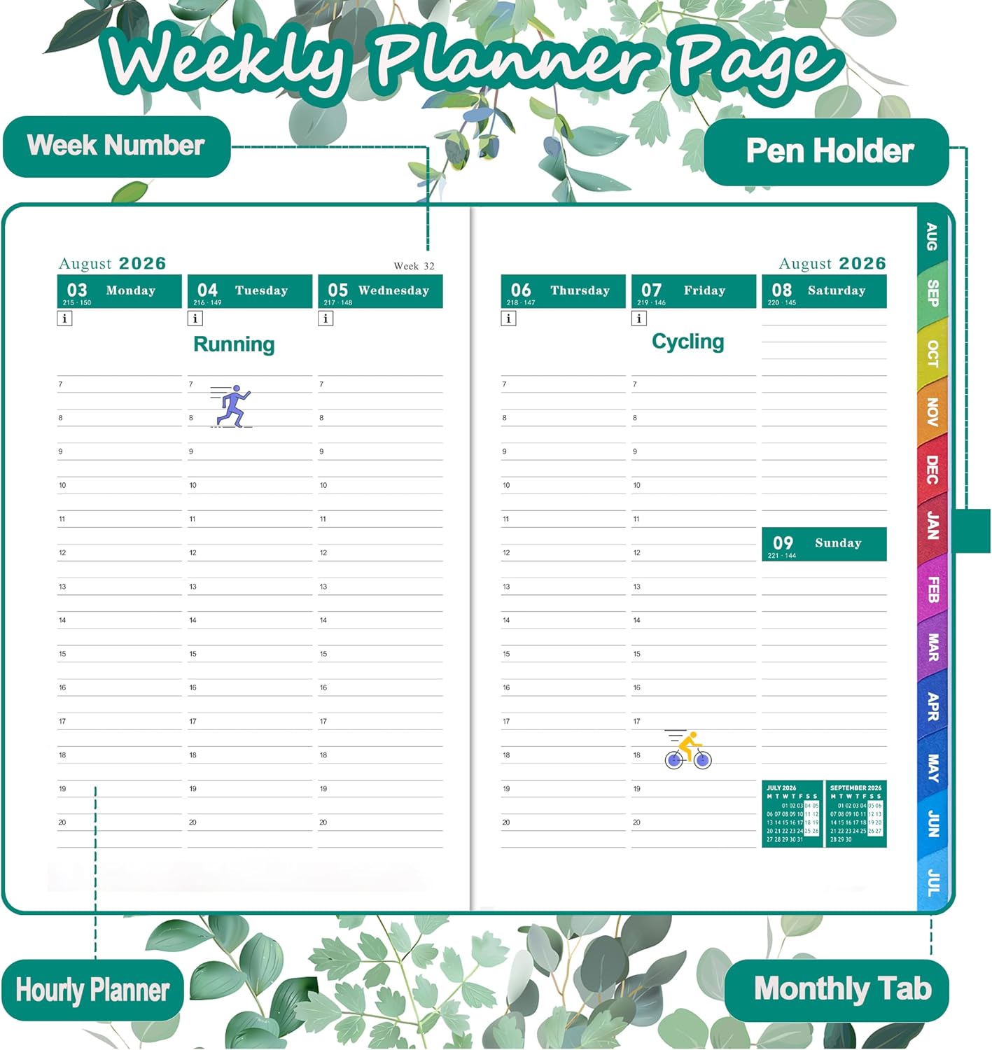 Detalle de Academic Diary 2026–2027 A5 Week to View – Lavender Hardback Weekly Planner