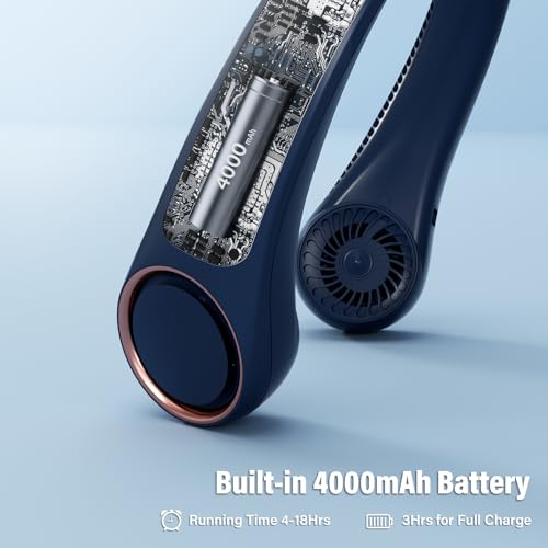 Thumbnail 6 de Morelax Neck Fan, Portable Bladeless 360° Airflow – Blue