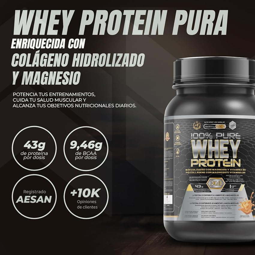 Detalle 2 de Healthy Fusion Whey Protein 💪 Proteína de Colágeno y Magnesio, 1000g