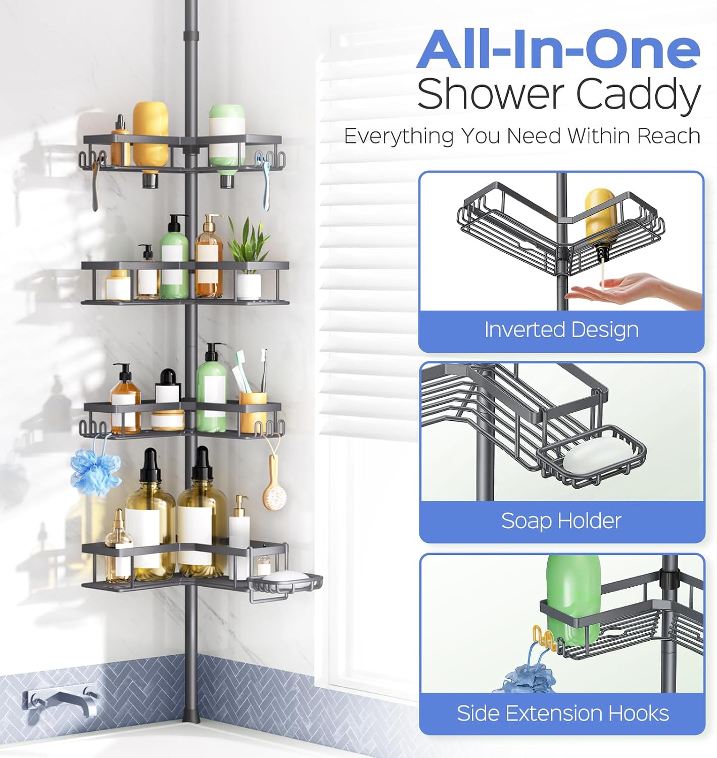 Thumbnail 4 de HAMITOR Shower Caddy 47-123 Inch
