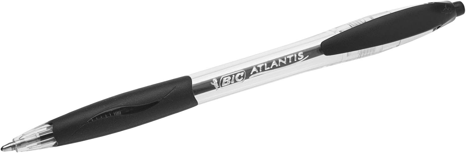 Thumbnail 2 de BIC Atlantis Classic Stylos-Bille Rétractables 1,0 mm – Noir, Boîte de 12