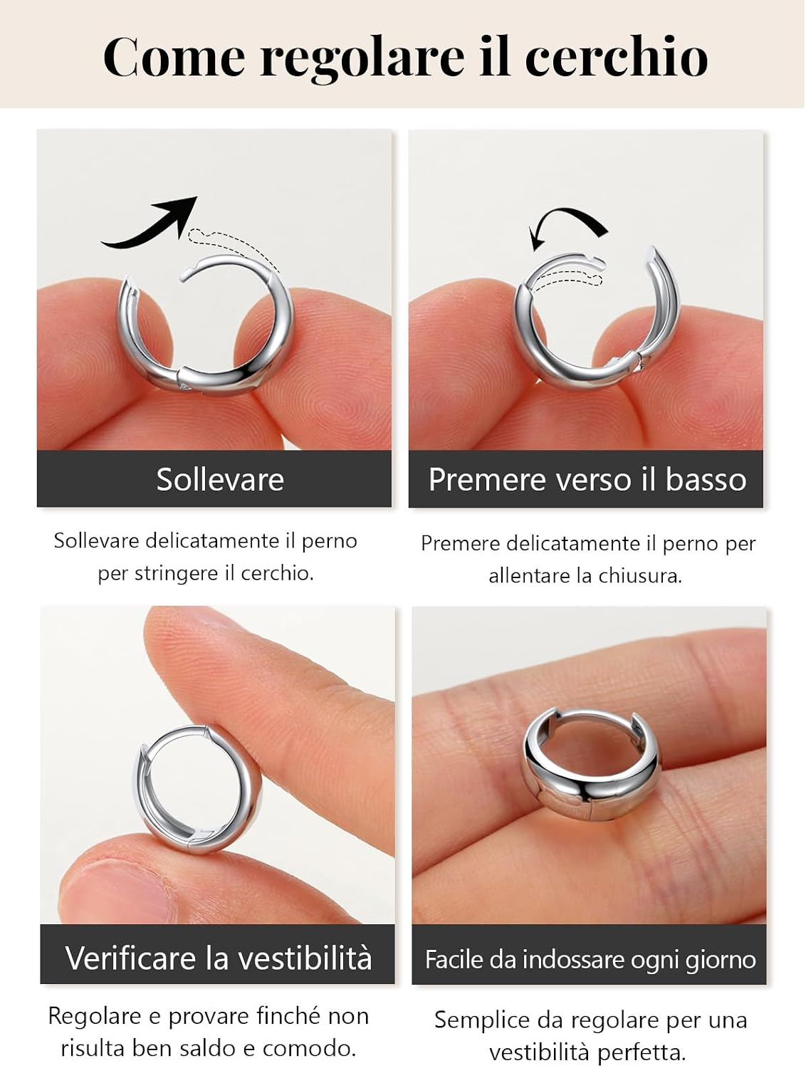 Thumbnail 6 de Silvora Orecchini Cerchio Argento 925 – Orecchini Cerchio Piccoli, Oro/Argento con perni in Argento 925