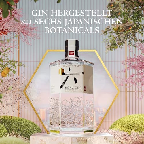 Detalle de ROKU GIN – 6 japanische Botanicals, fein destilliert in Japan, 43% vol, 700 ml