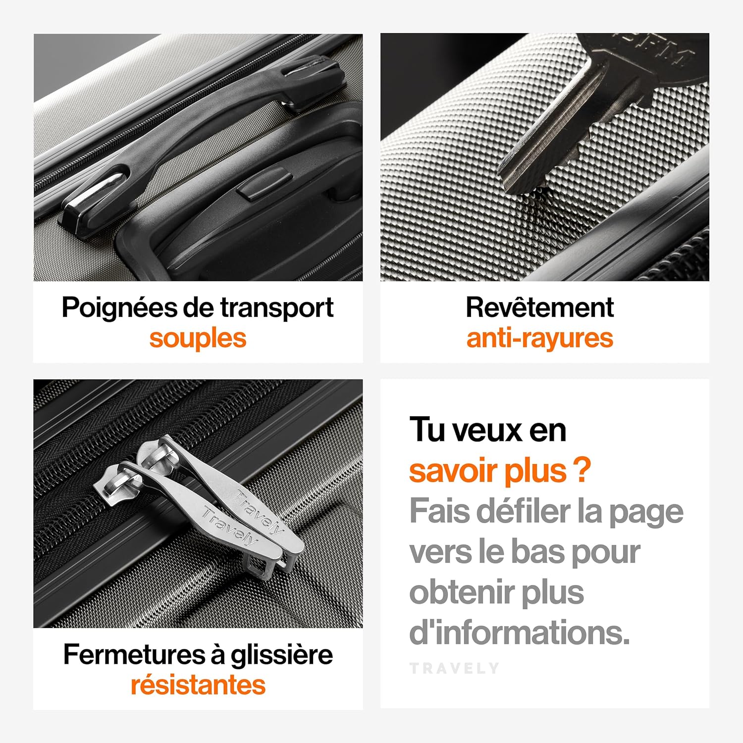 Thumbnail 6 de Travely Valise Cabine Expandable 55x40x23 cm – 36 L (ou 41–50 L) avec roulettes souples et serrure TSA