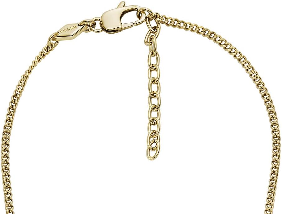Thumbnail 4 de Fossil Collana da uomo con ciondolo a farfalla in acciaio inox tono oro, chiusura a moschettone