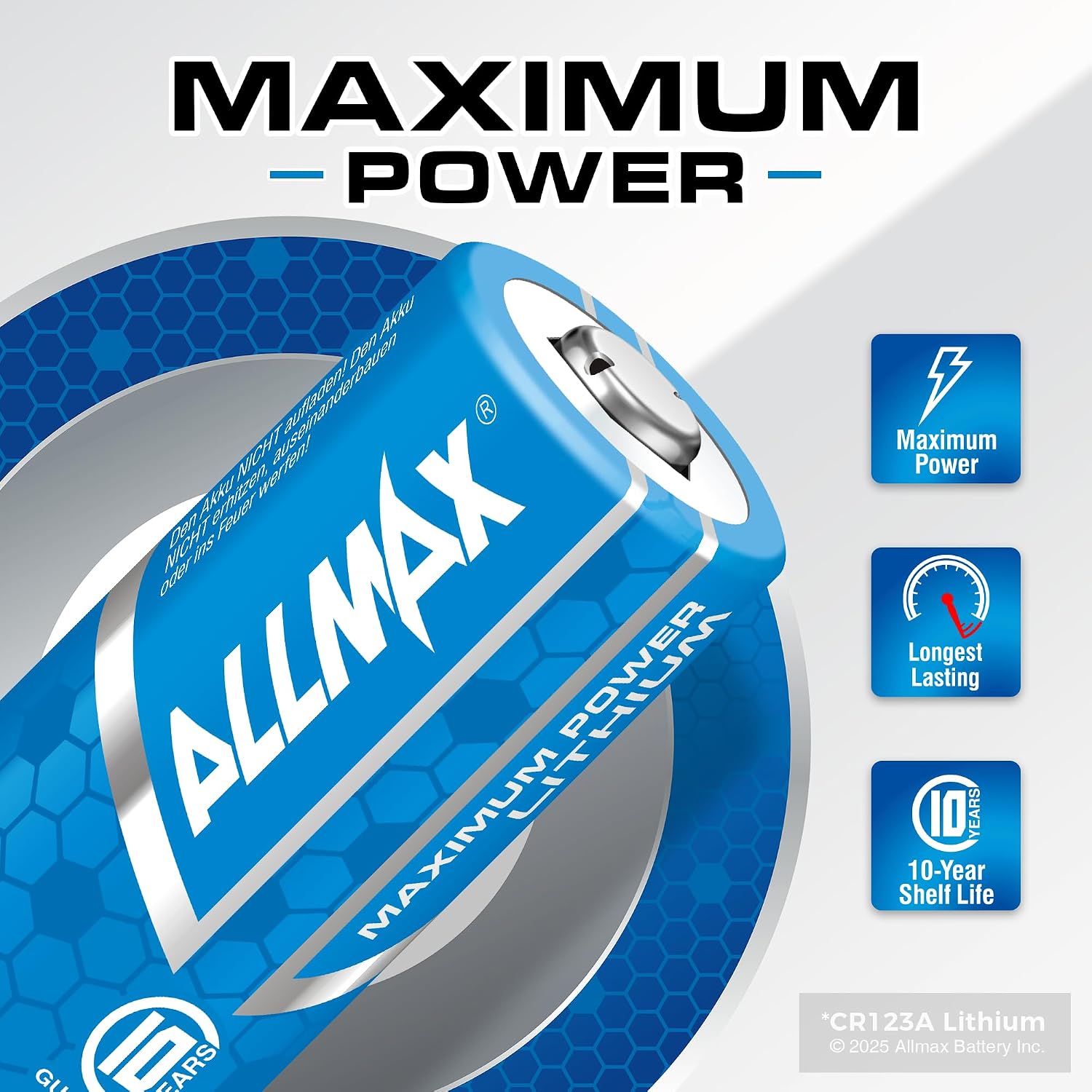 Detalle 2 de Allmax CR123A Lithium Batteries