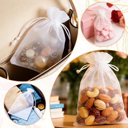 Thumbnail 5 de Pynzeka – 100 Bolsas de Organza 10x15 cm para Joyas, Regalos y Festivales