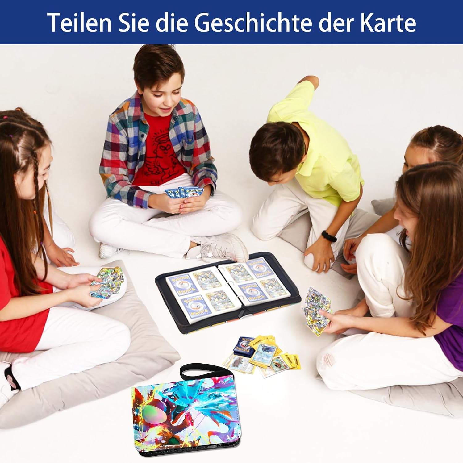 Thumbnail 4 de Sammelalbum für Pokémon Karten – 50 Seiten mit 400 Taschen, wasserdichtes PU Kartenheft mit Reißverschluss