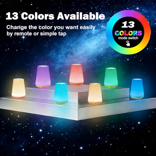 Detalle de Caxmtu LED Night Light: Touch, Remote, and RGB Sleep Lamp for Kids’ Bedrooms