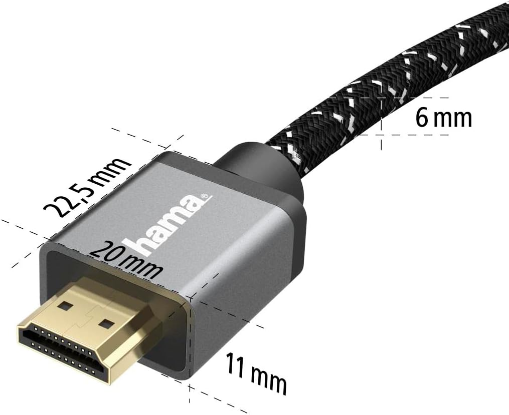 Thumbnail 4 de Hama Premium HDMI-Kabel 1 m Ultra High Speed (HDMI 2.1, 48 Gbit/s, eARC, HDR, 4K/8K) – aramidverstärkt