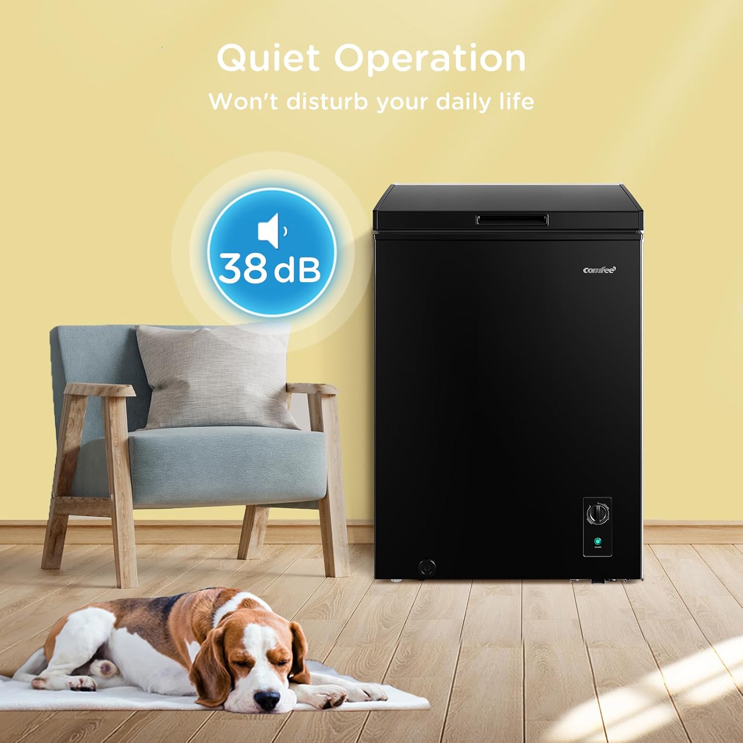 Detalle de COMFEE' 99L Chest Freezer RCC102BL2UK(E) – Convertible fridge or freezer in one