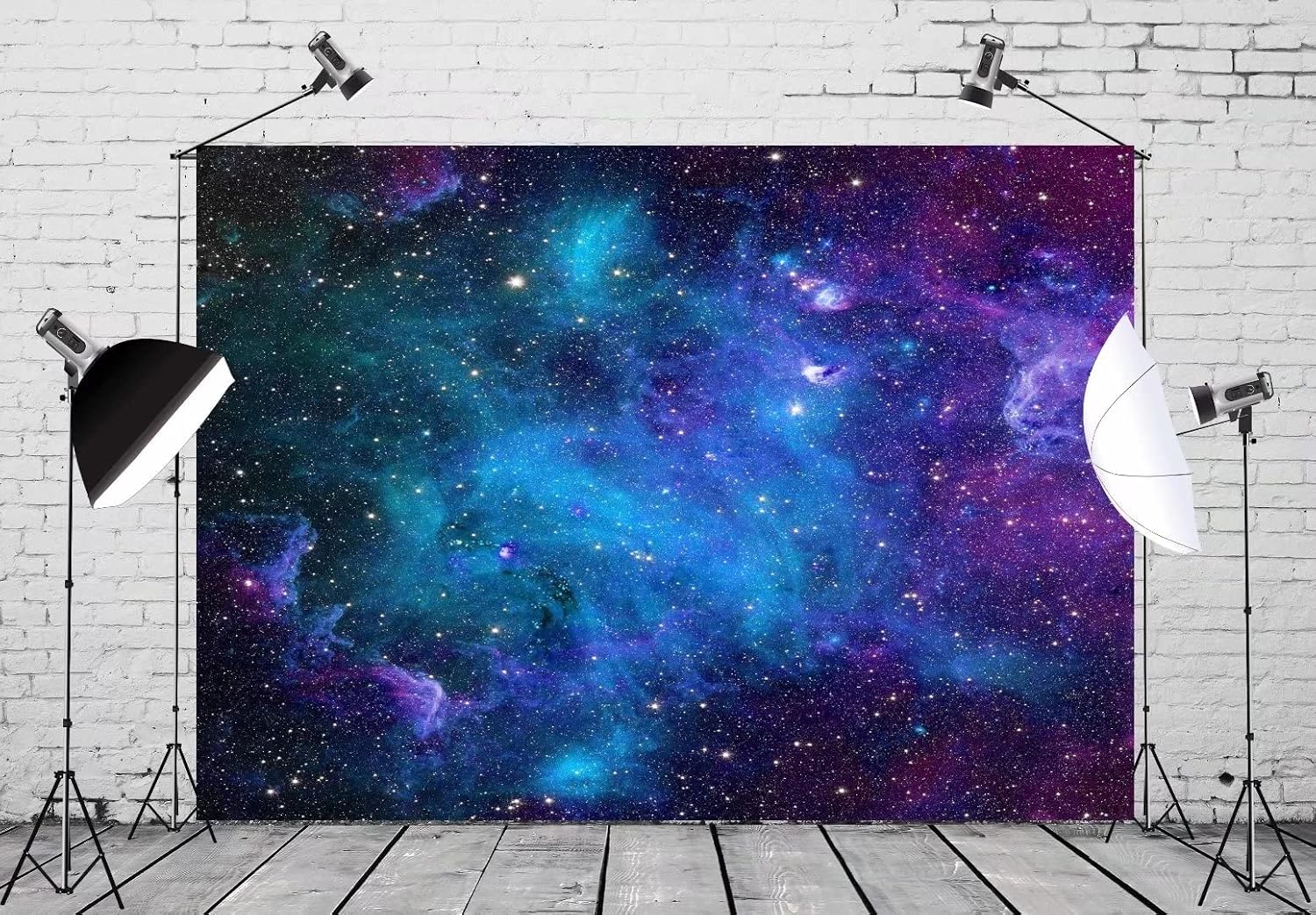 Thumbnail 1 de BELECO 8x6ft Cosmic Galaxy Backdrop: Space Theme Photo Background