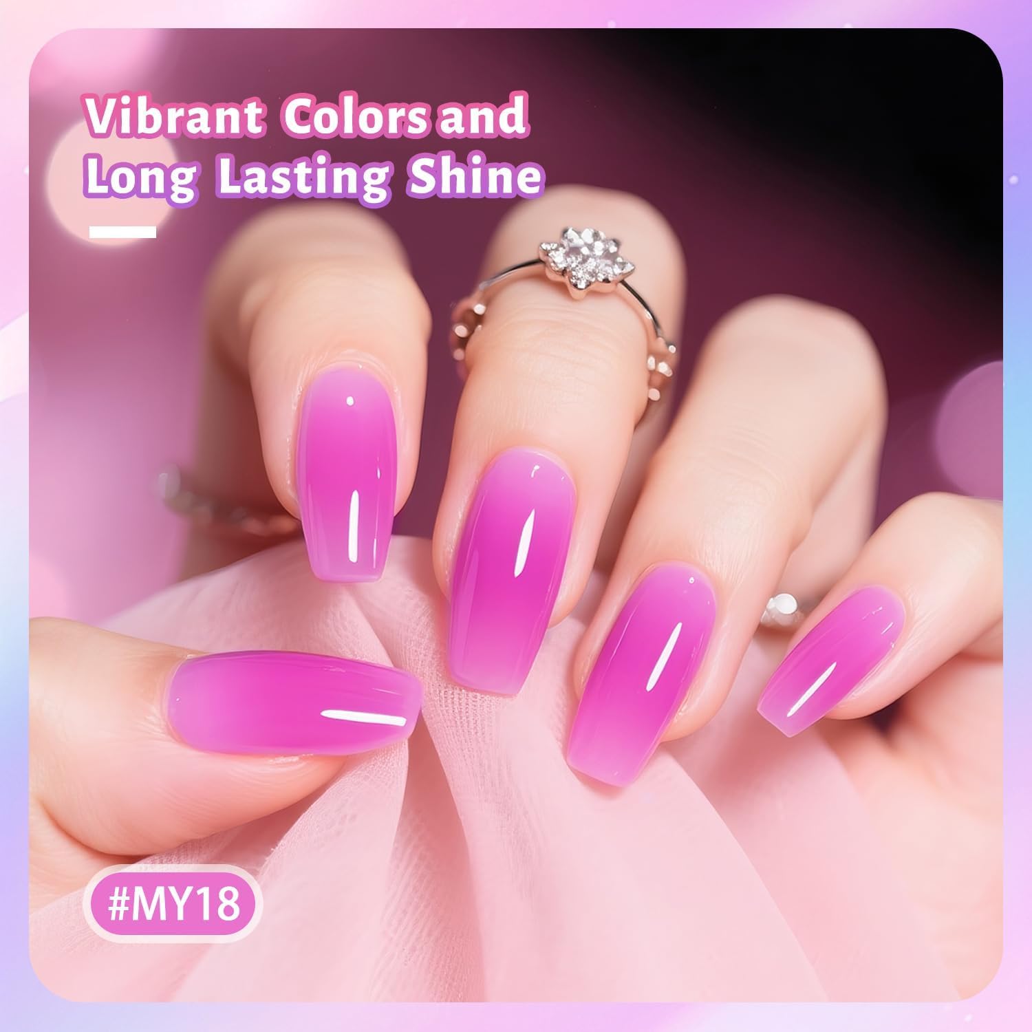 Thumbnail 3 de JODSONE Set Smalto Jelly: 10 Colori con Base e Top Coat, asciugatura rapida e lucentezza alta