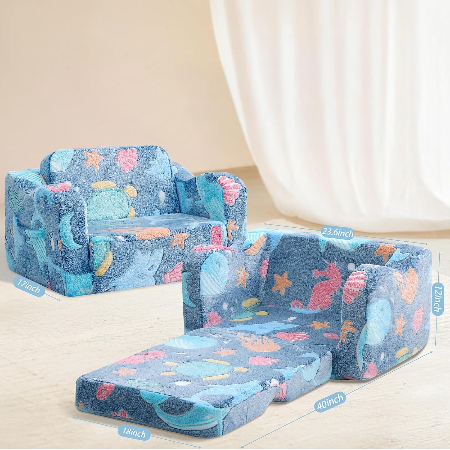 Detalle de MeMoreCool Kids Fold Out Sofa Bed