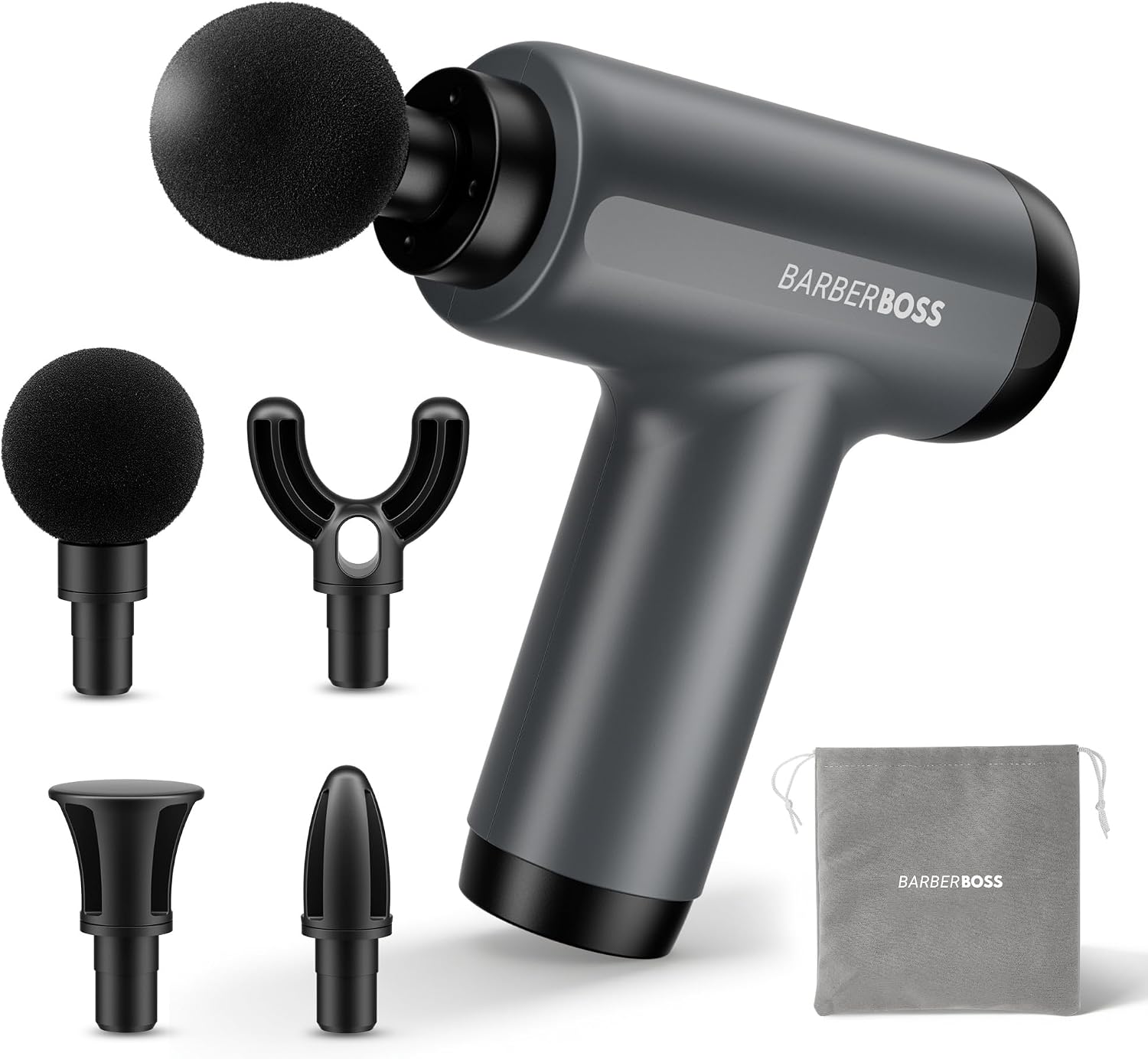 Detalle de BarberBoss Mini Massage Gun with Pressure Sensor – portable percussive massager with 5 intensity levels