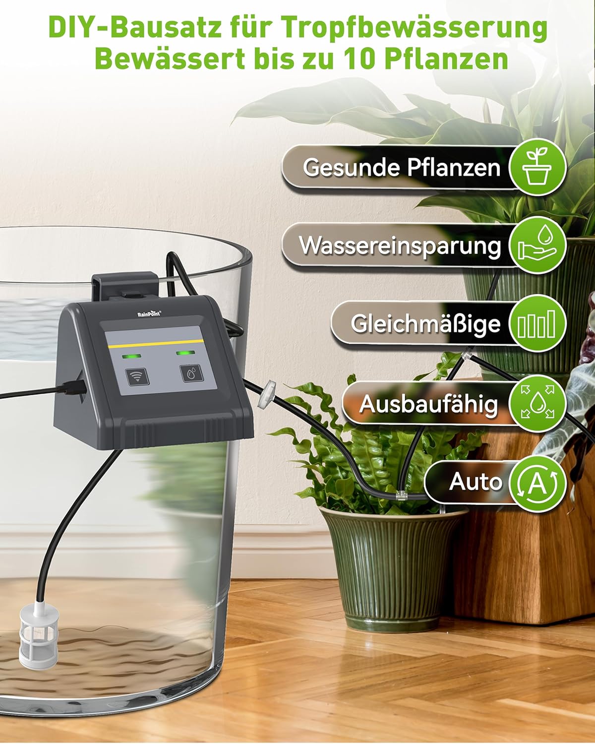 Thumbnail 1 de RAINPOINT WiFi Sistema di irrigazione automatica: kit goccia per balcone e piante in vaso