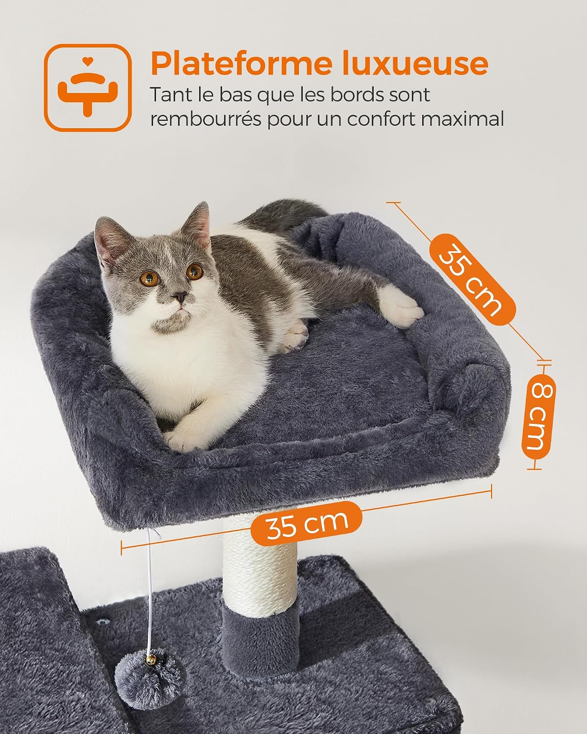 Thumbnail 3 de Feandrea Arbre à Chat 143 cm gris fumé