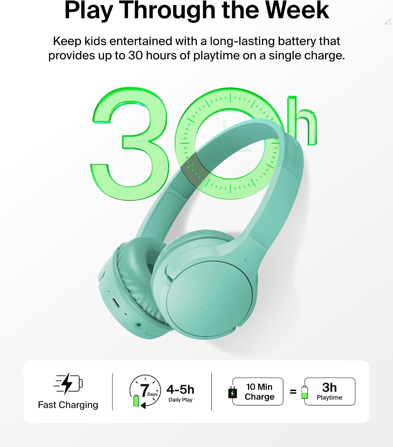 Detalle de Belkin SoundForm Mini 30H Kids Headphones