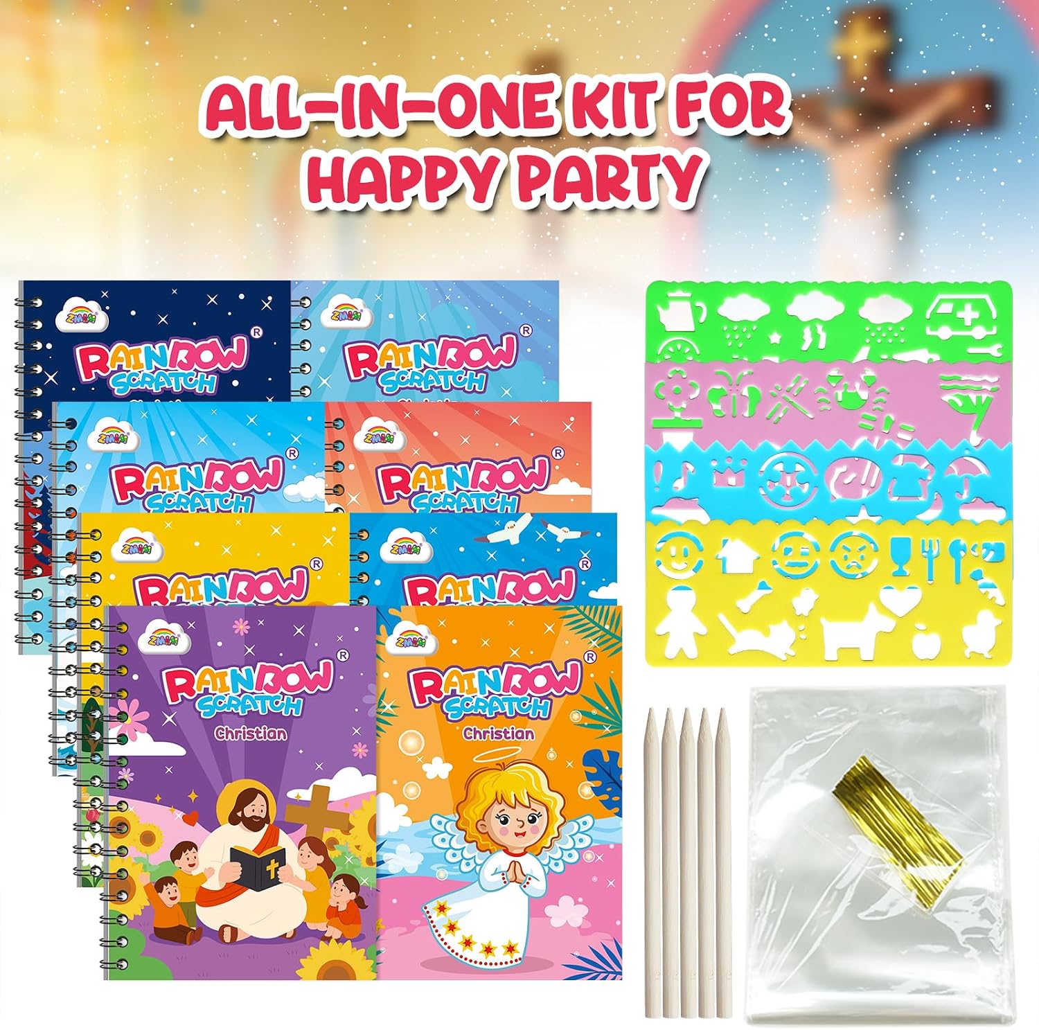 Detalle 2 de ZMLM Scratch Art Notebooks, 24-Pack