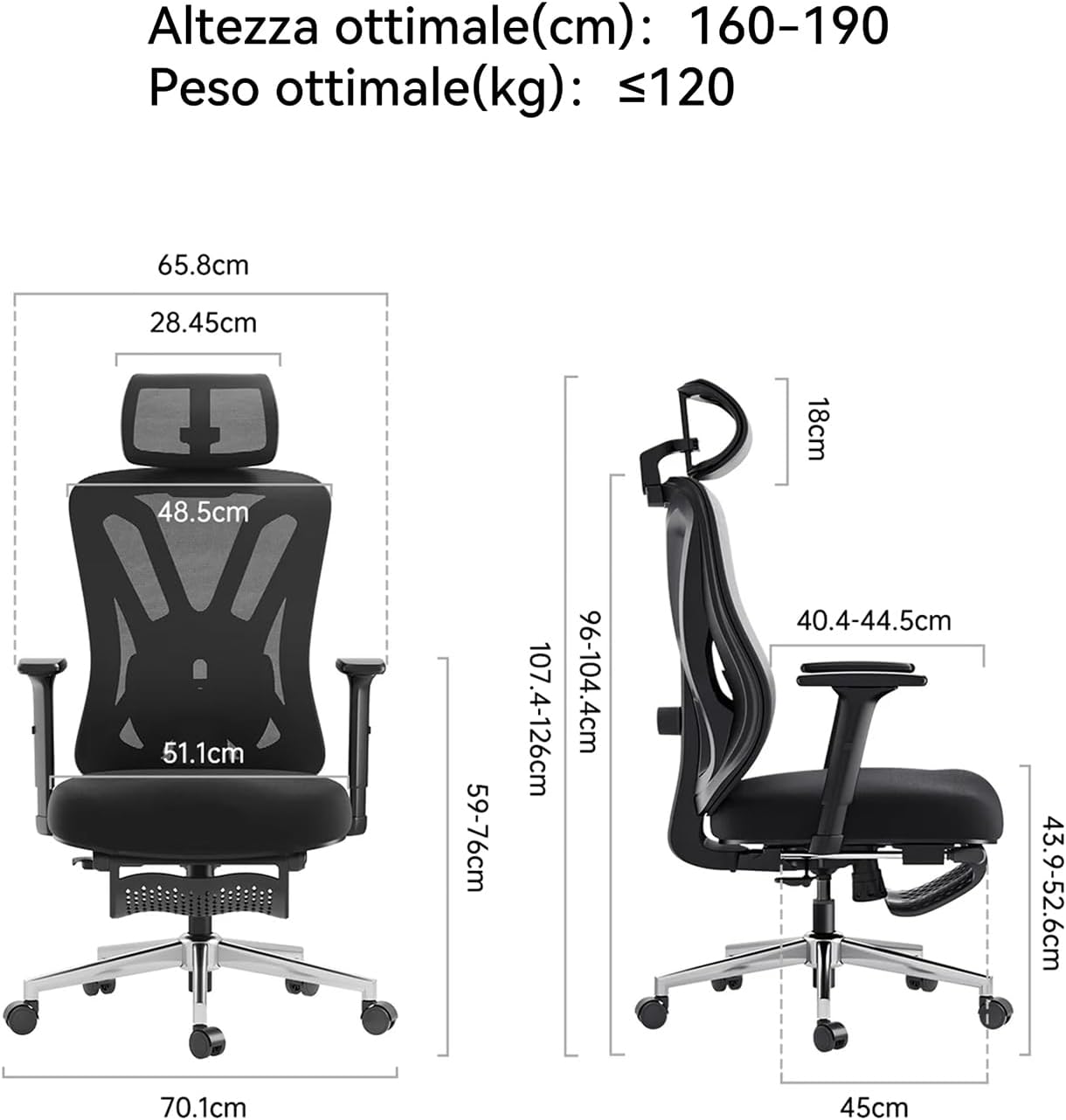 Detalle de Hbada P5 sedia da ufficio ergonomica con poggiatesta regolabile e supporto lombare