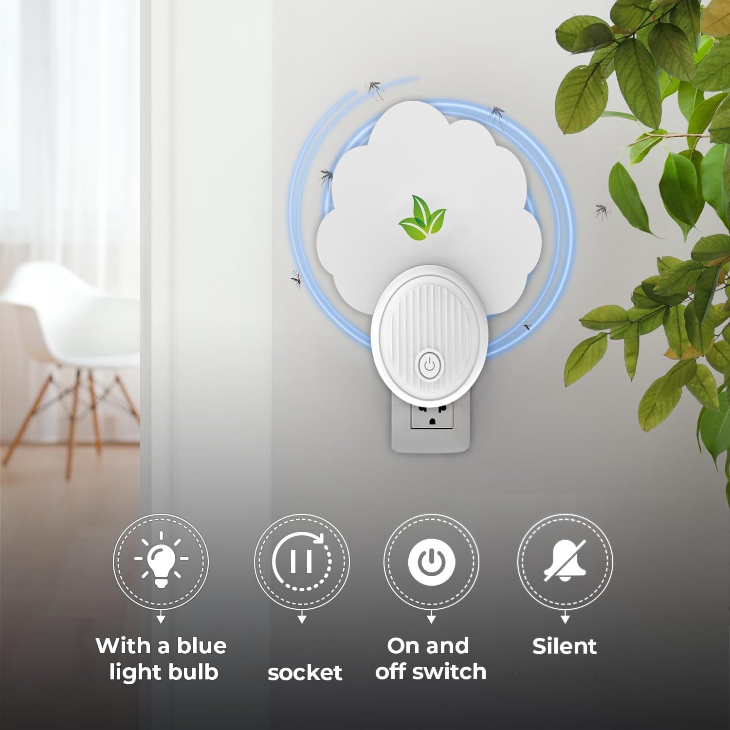 Thumbnail 1 de Confezione da 2 trappole per mosche da interni plug-in con luce 365–395 nm e 12 carte adesive