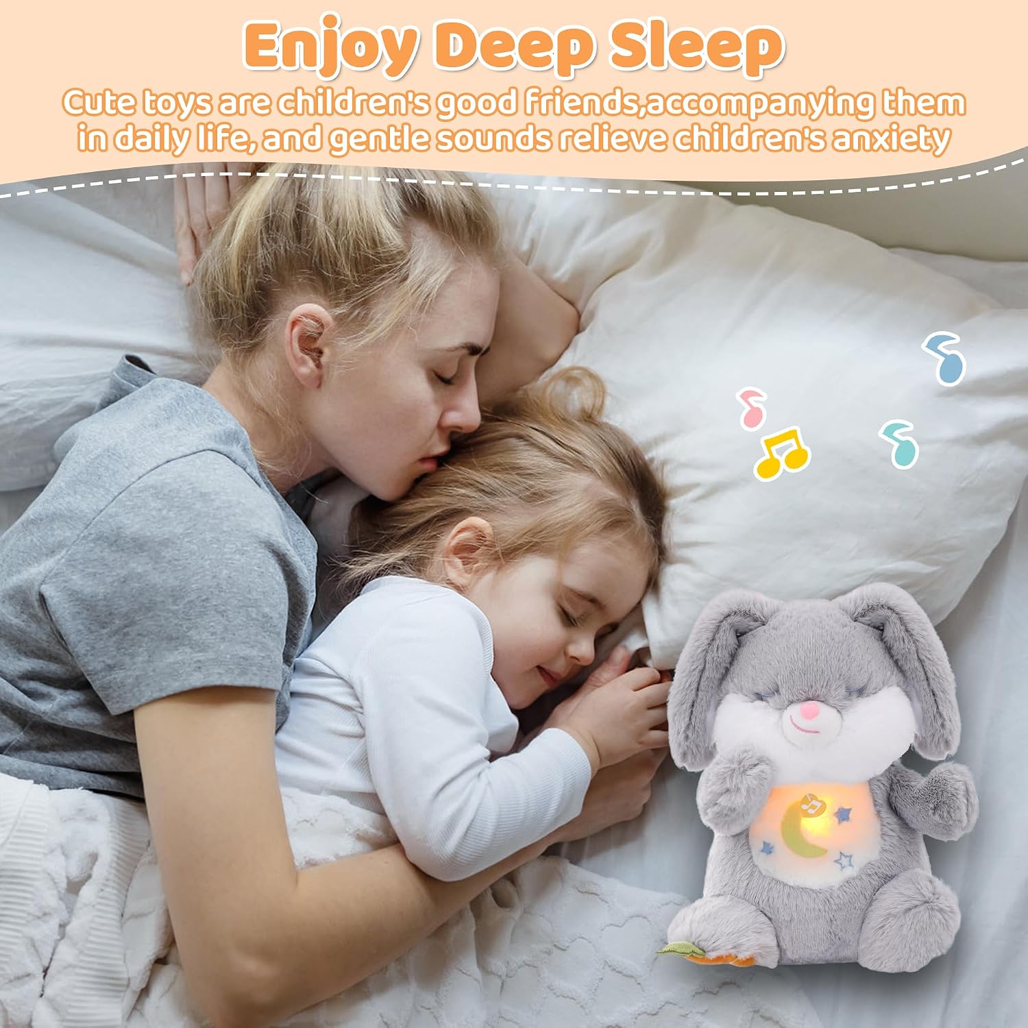 Detalle 1 de Edencomer Breathing Bunny Plush Baby Toy