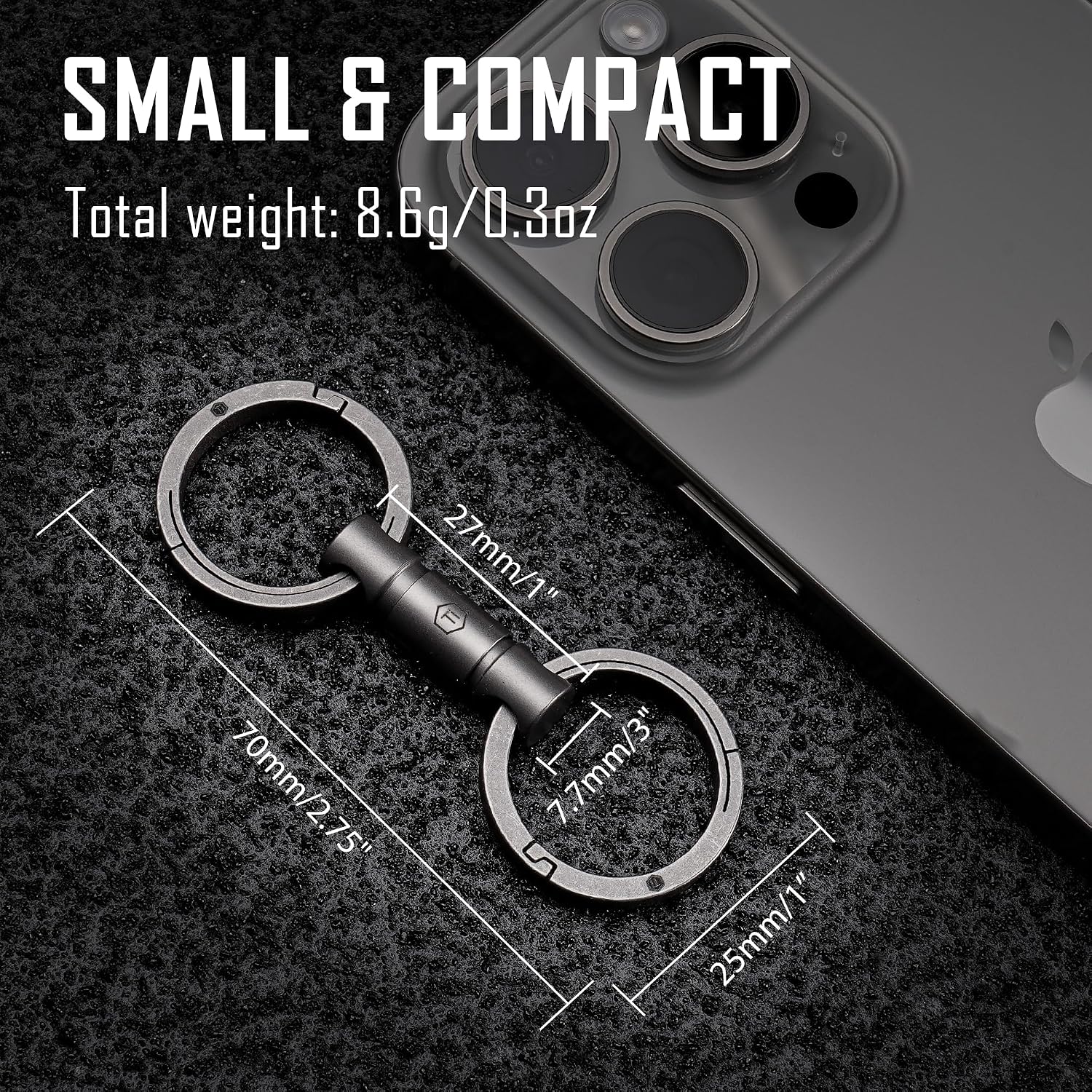 Detalle de KeyUnity key ring connector 360° swivel