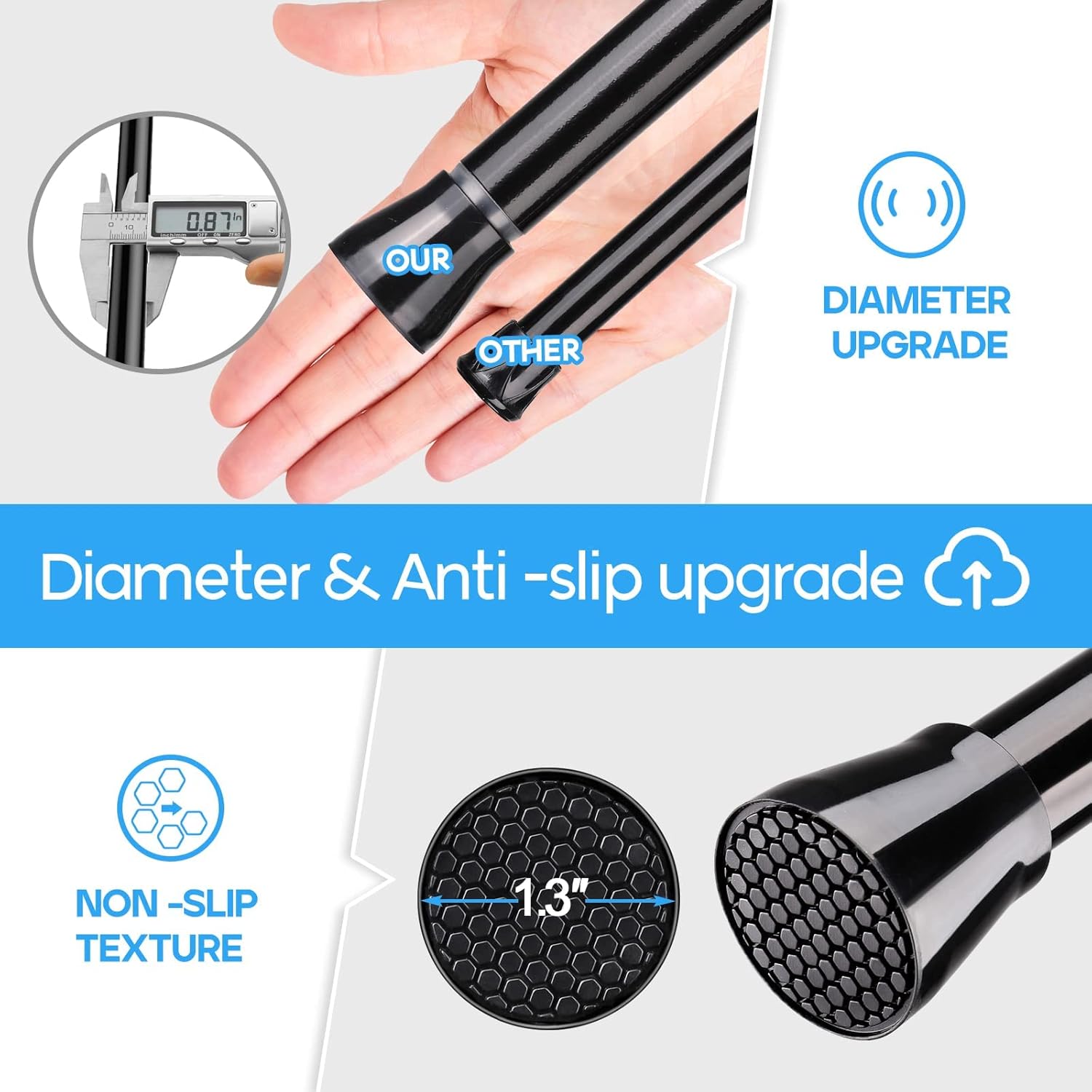 Thumbnail 6 de Extendable Curtain Pole Tension Rod 70–130 cm ⌛ 🎭