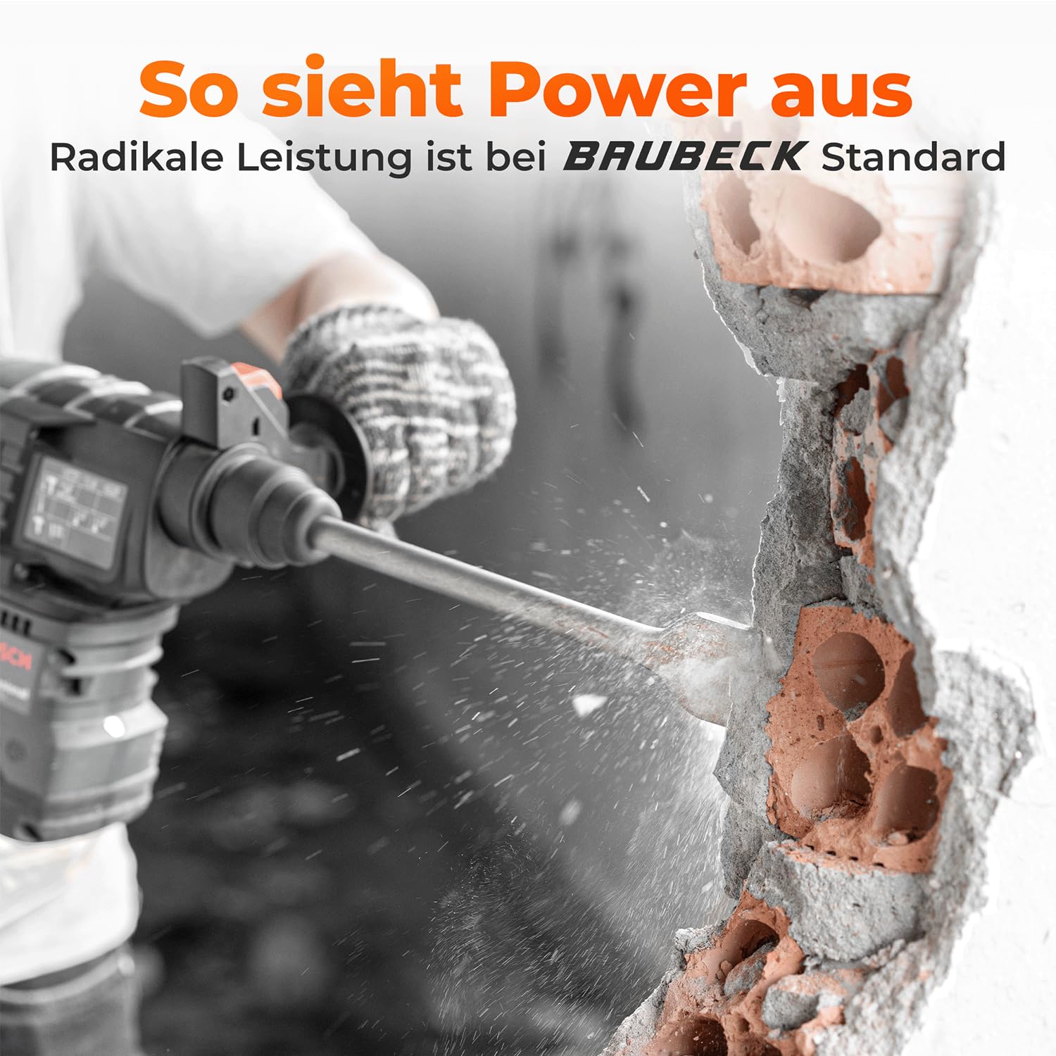 Detalle de BAUBECK SDS Max Meißel-Set LONG LIFE (4-tlg.) – 280 mm, angewinkelt und gerade