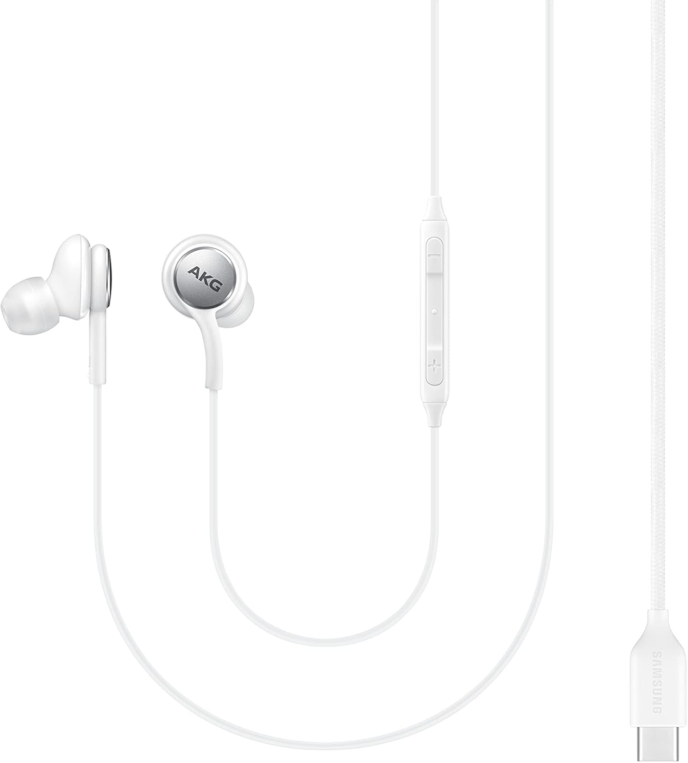 Detalle 2 de Samsung Type-C Earphones EO-IC100 mit AKG-Sound – Zwei-Wege-Lautsprecher, Gewebekabel, USB-C, Weiß