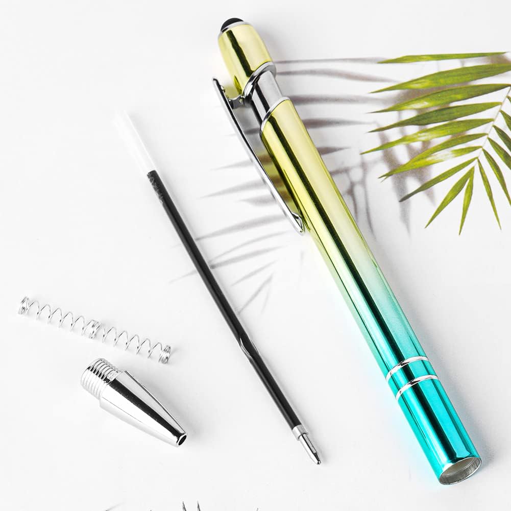 Detalle de AUAUY M1-3342224 2-in-1-styluspennen, aluminium, zwarte inkt en 12 vullingen