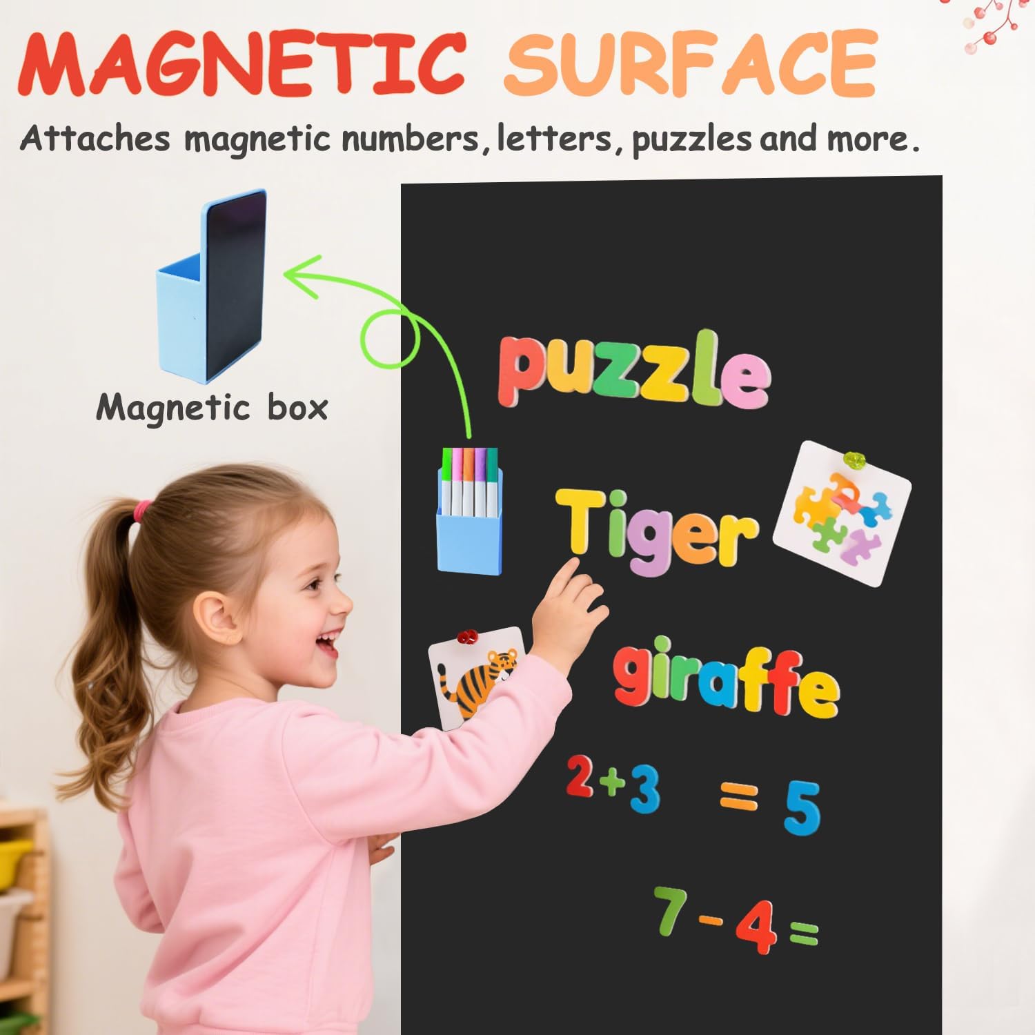 Thumbnail 2 de FANPROMS Magnetic Wall Decal, 120 x 45 cm Black Chalkboard