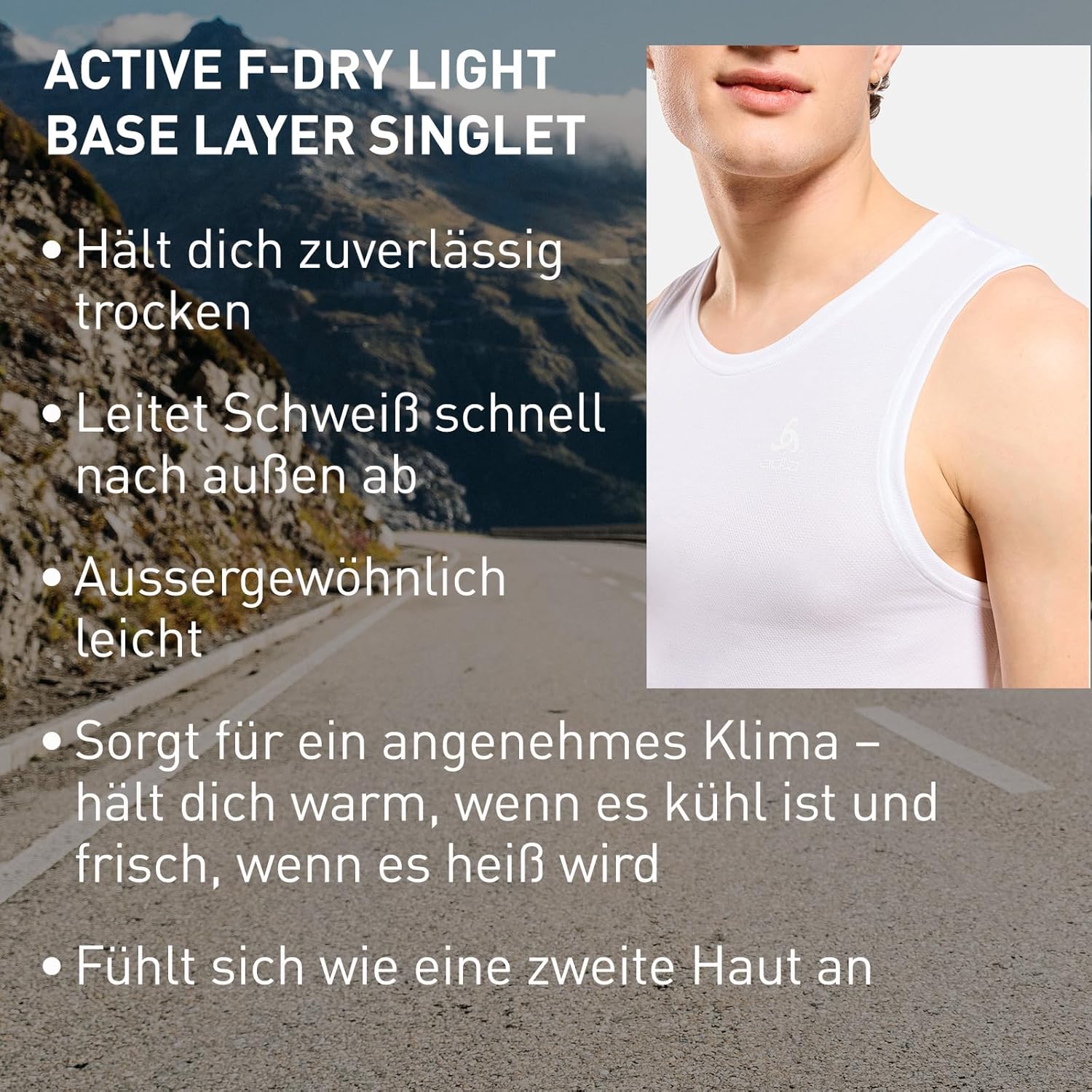 Thumbnail 4 de Odlo Active F-Dry Light Tanktop für Herren (1er Pack) – schnelltrocknendes Funktionsunterhemd