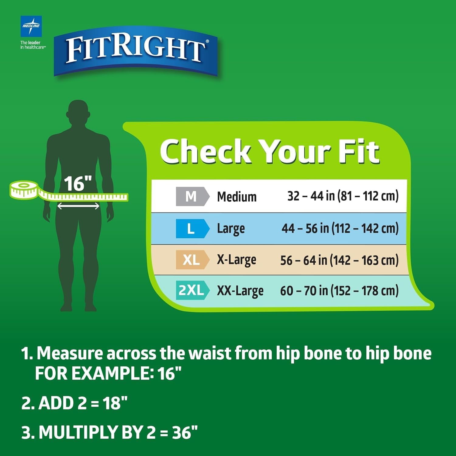 Detalle de FitRight Adult Diapers Extra+ Heavy Absorbency, Large, 80 Count