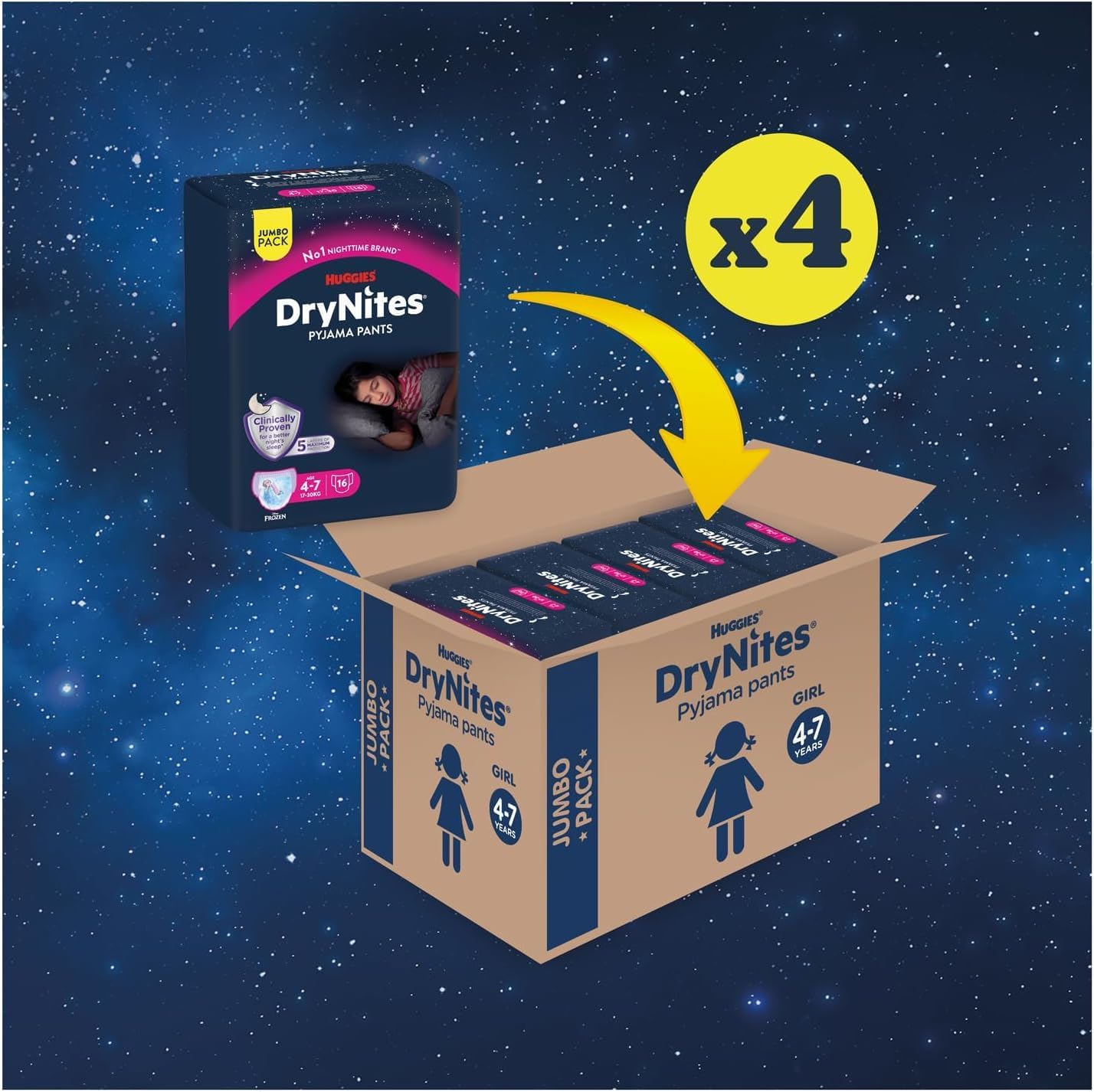 Detalle 2 de Huggies DryNites Taglia M 64 mutandine assorbenti