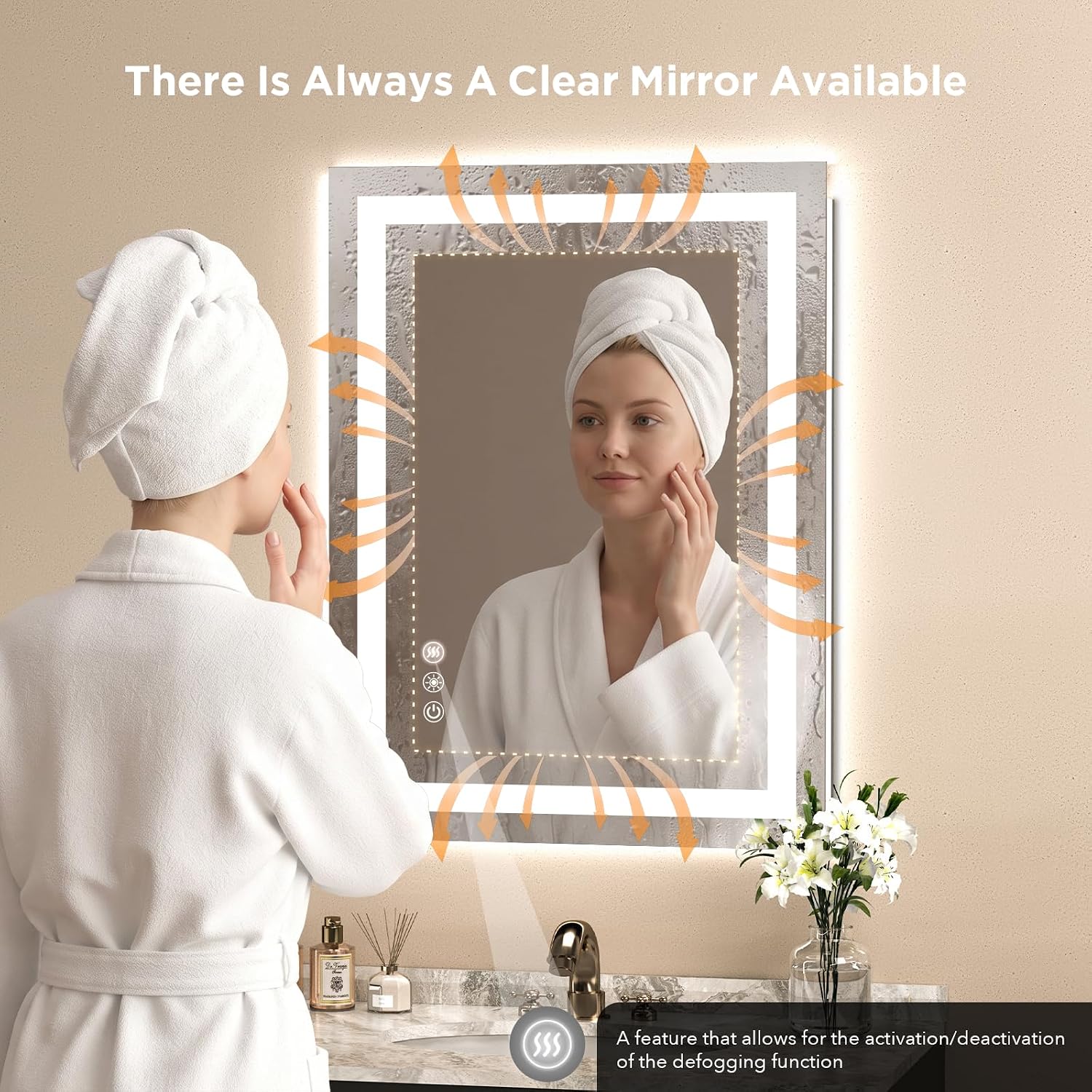 Detalle de Xittoko LED Bathroom Mirror 24 x 32 Inch