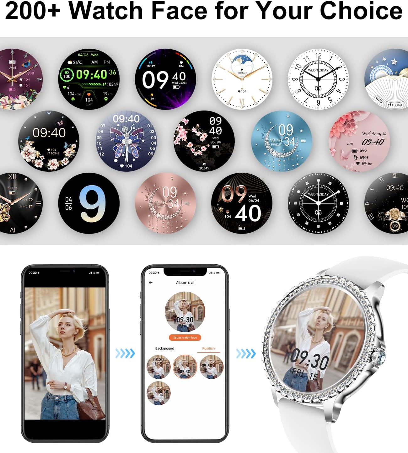 Detalle 2 de LIGE Reloj Inteligente Mujer con Llamada Bluetooth y Funciones⏱