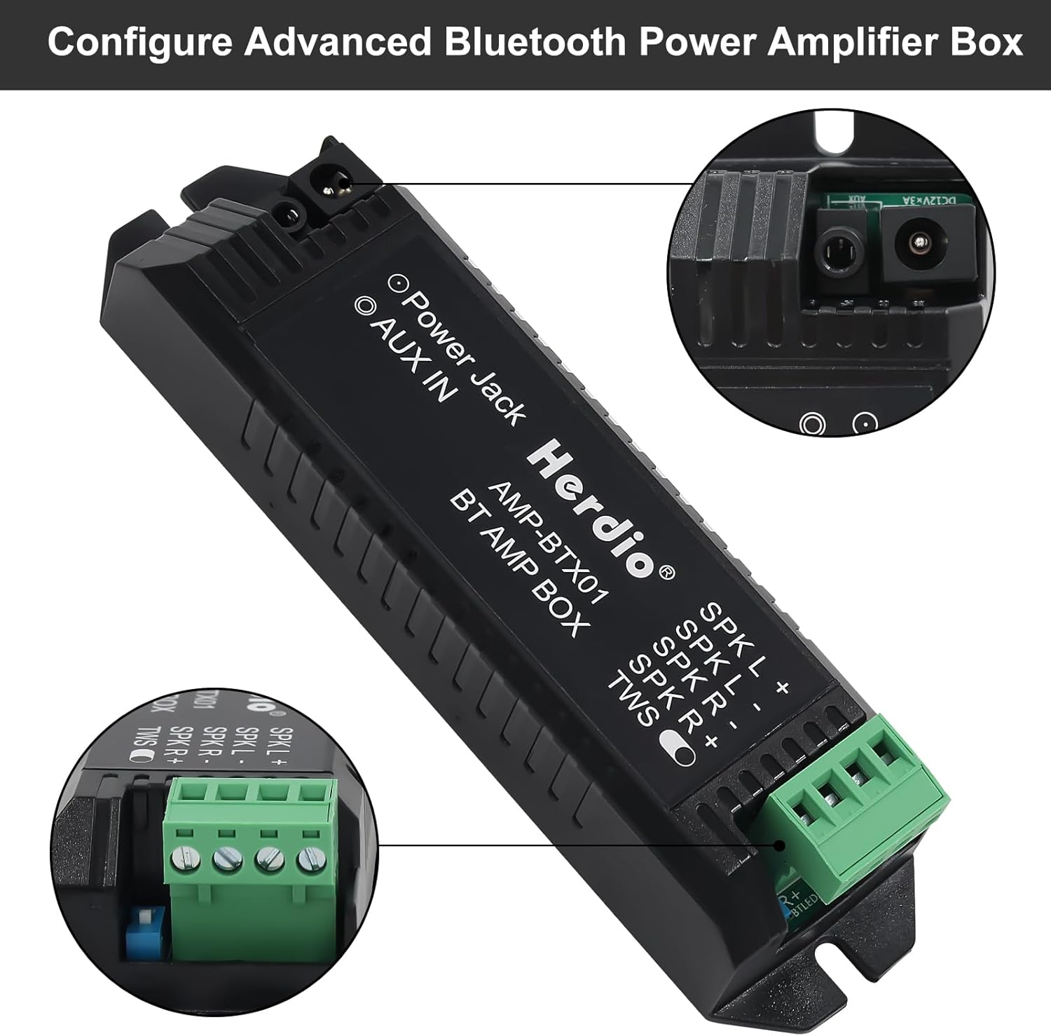 Detalle de Herdio 5,25 Zoll Deckenlautsprecher – 2er-Set, Bluetooth-Kompatibilität, 300 W Spitzenleistung, Unterputz-Design
