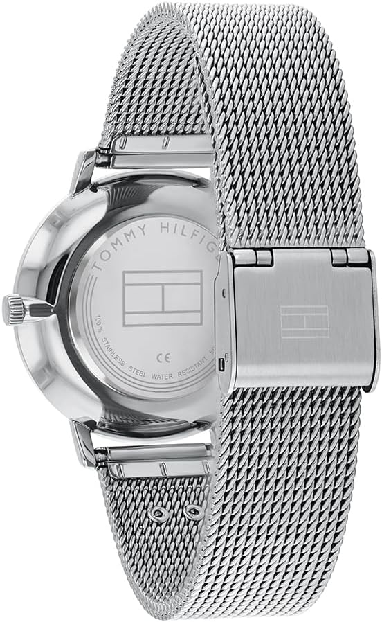 Thumbnail 2 de Tommy Hilfiger Analog-Quarzuhr für Damen mit Edelstahl-Meshband (35 mm, bis 3 bar) – Silber, Gold, Roségold oder Navy